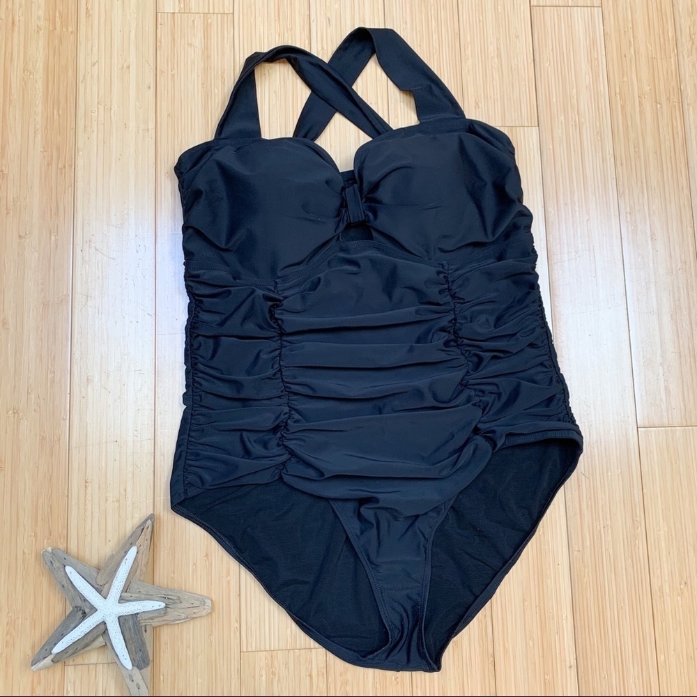 Torrid Black One Piece Swimsuit, Plus 4 4x. - Picture 2 of 8